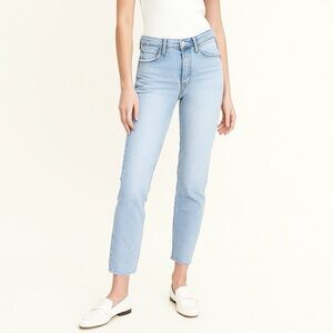 AGOLDE Lyle Sz 24 Midrise Fray Hem Ankle Jeans Women’s Stretch Light Raw Hem